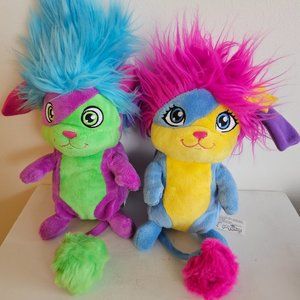 Popples Spin Master Lulu Yikes Plush Cuddly Stuffed Animal 2015, Lot Of 2